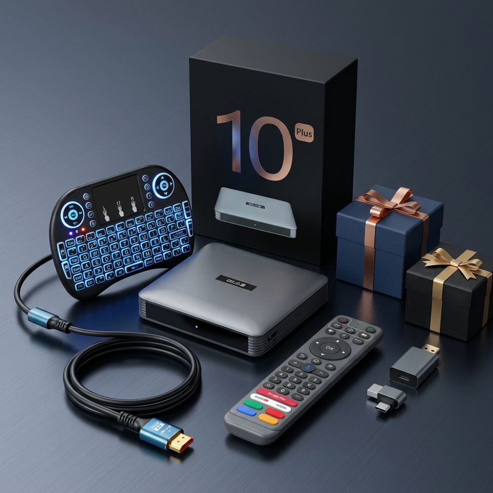 SViCloud TV box, remote and free gift bundle