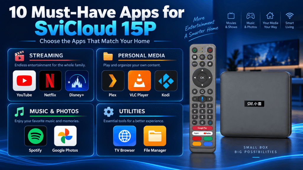 SviCloud 15P apps for streaming personal media music photos and utilities