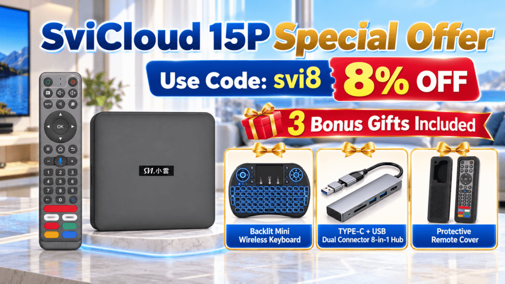SviCloud 15P discount code svi8 for 8 percent off with three bonus gifts