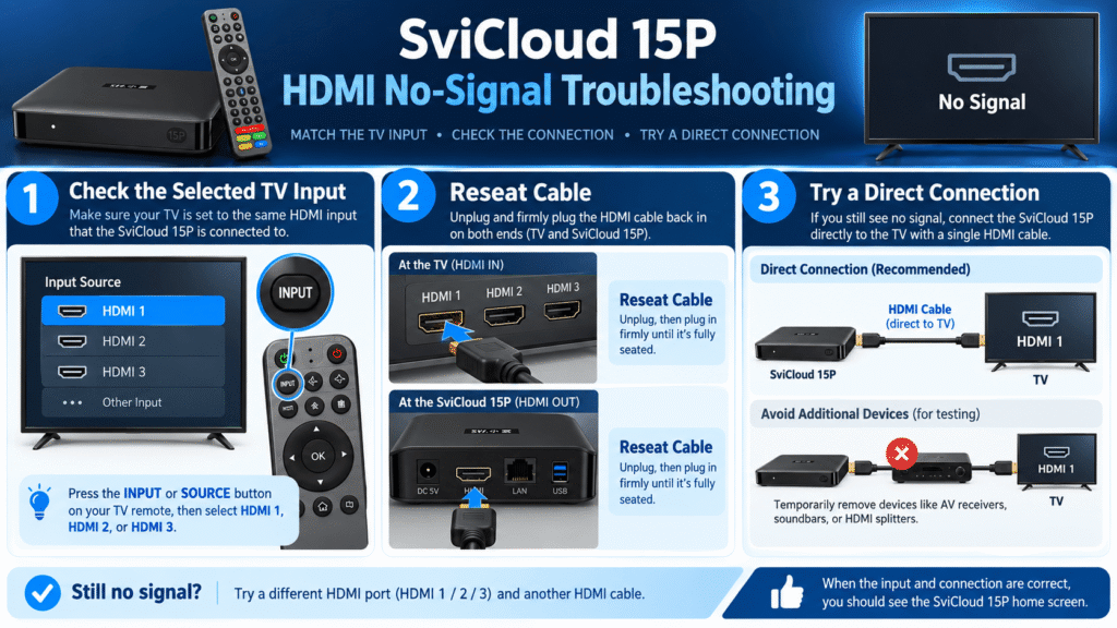 svicloud 15p hdmi no signal
