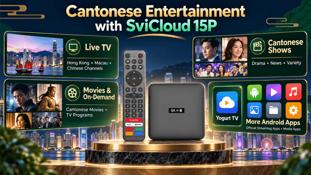 SviCloud 15P Yogurt TV Cantonese live TV movies drama and Android apps