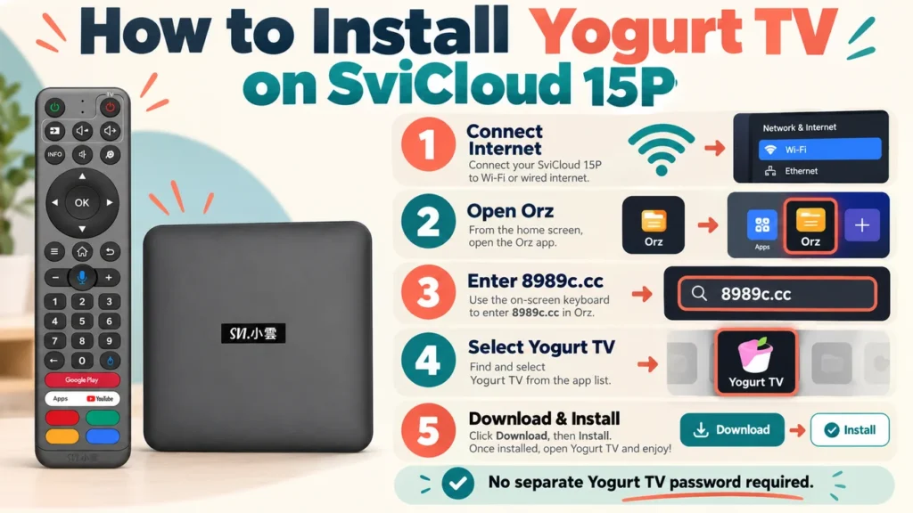 how to install yogurt tv